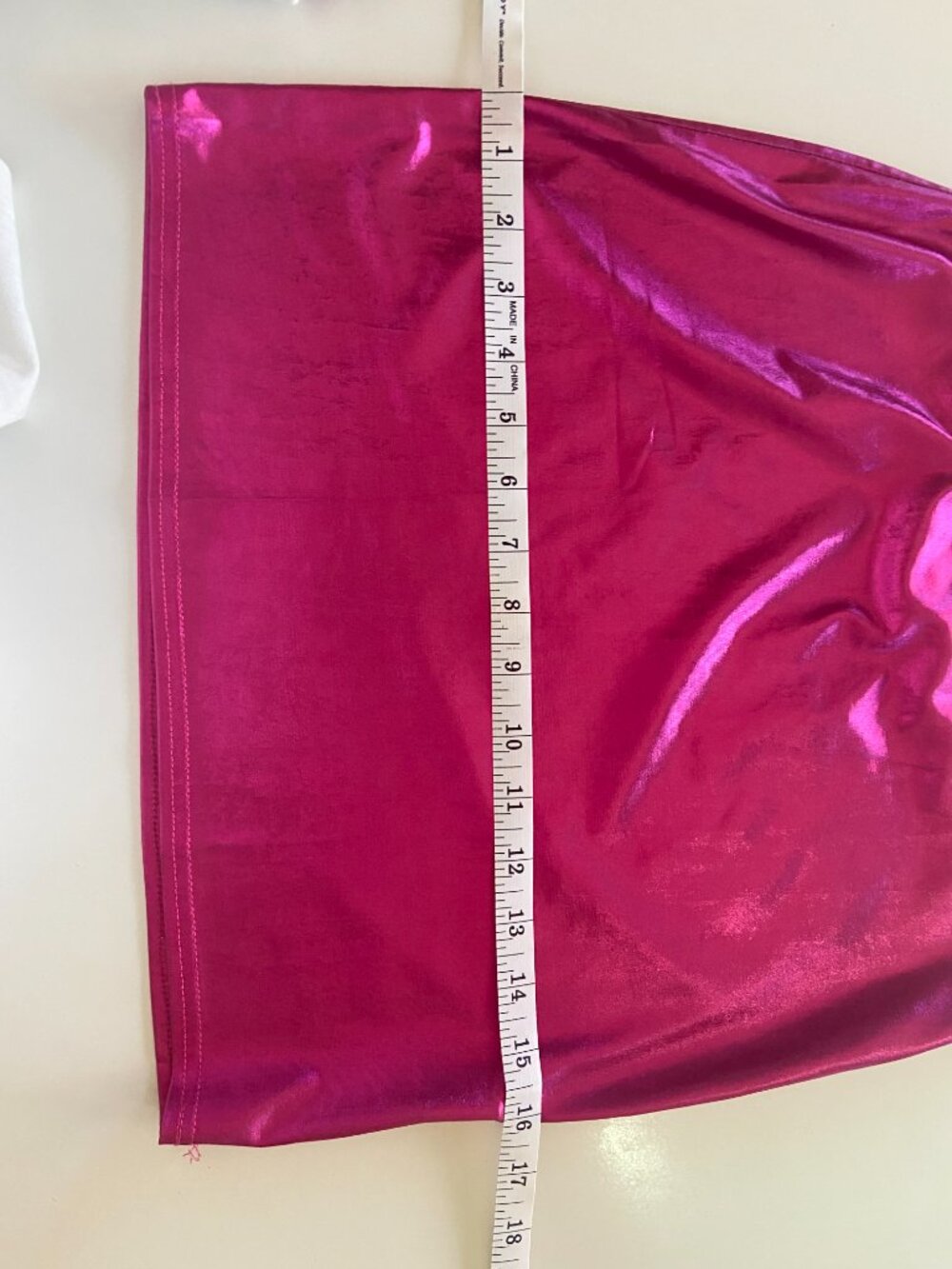 Fuchsia Metallic Mini Skirt Kate Kasin worn once size S women’s - Picture 4 of 9